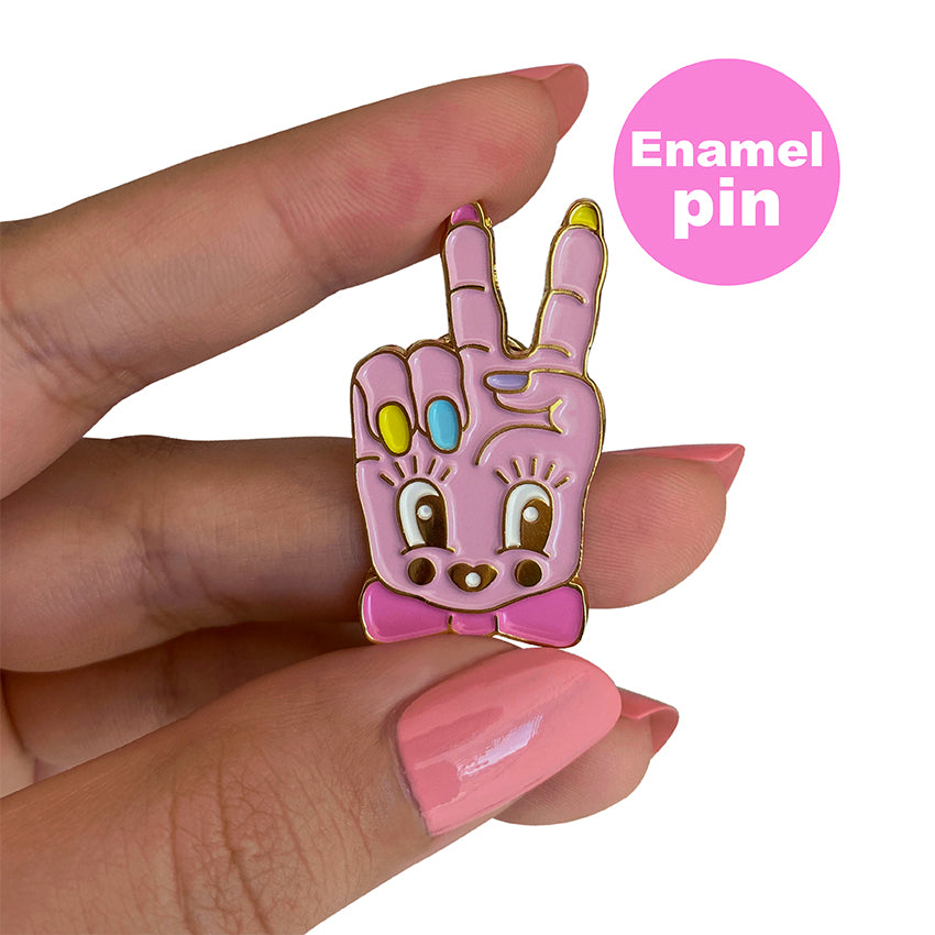Peace out enamel pin