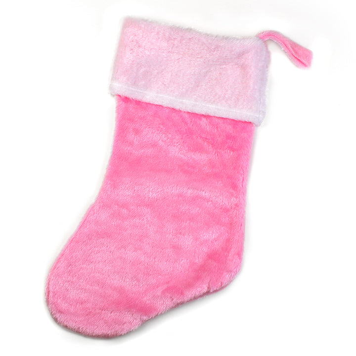 Pink Plush Christmas Stocking