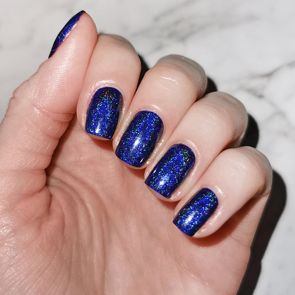 Buy Sweater Weather Petrol Blue Holographic Nail Polish Online in India -  Etsy